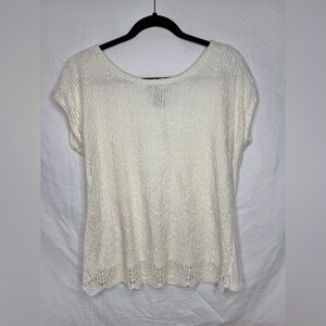 Verve Ami Ivory Capped Sleeve Lace Blouse